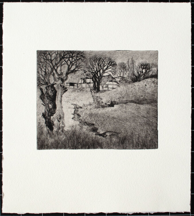 Lutz Voigtmann - Gehöft in der Landschaft - 1970er...