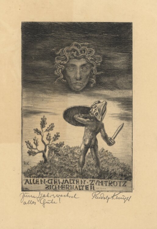 Rudolf Krüger - Allen Gewalten zum Trotz - 1940 - Radierung