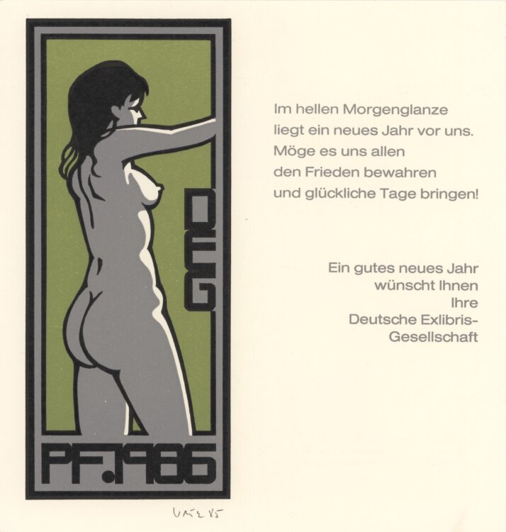 Axel Vater - Im hellen Morgenglanze - 1985 - Farblinolschnitt