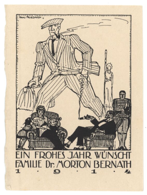 Hans Friedrich - Ein frohes Jahr - 1914 - Lithographie