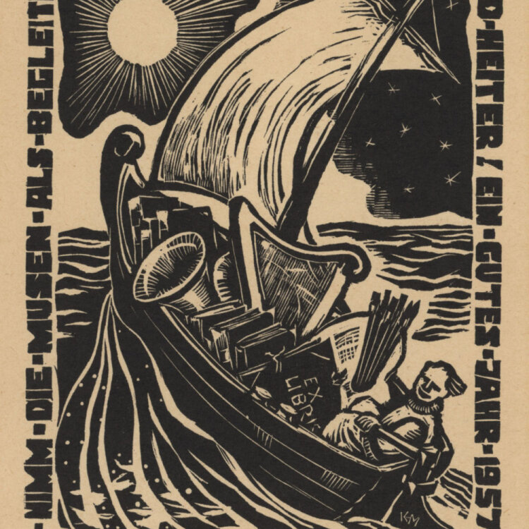 Karl Erich Merseburger - Nimm die Musen - 1956 - Holzschnitt