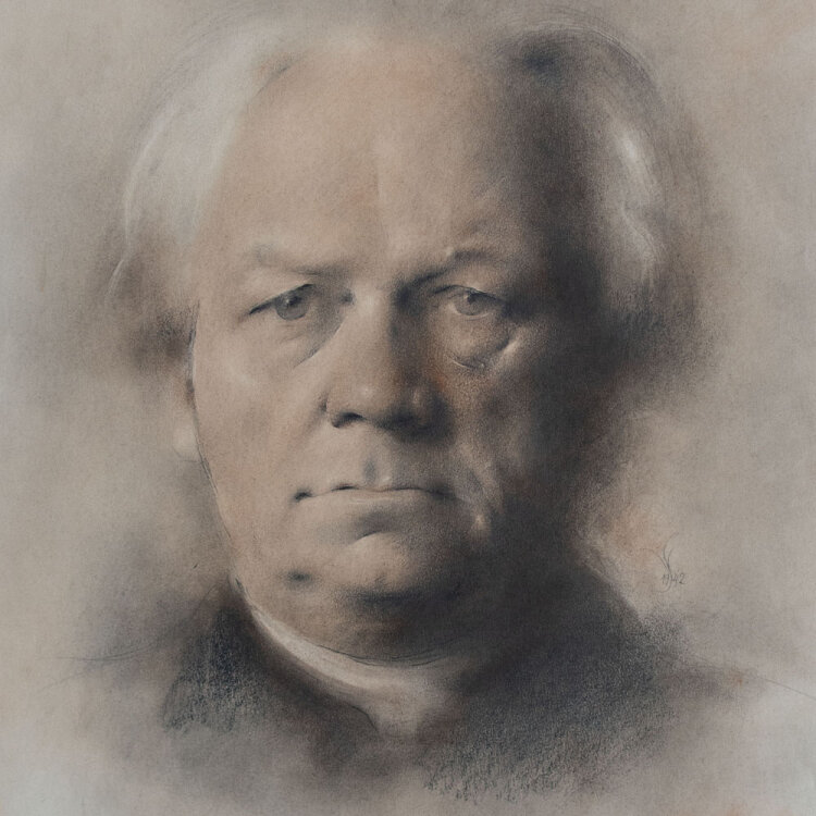 Willi Schmid - Bildnis Fedor Stepun - 1942 - Pastell...