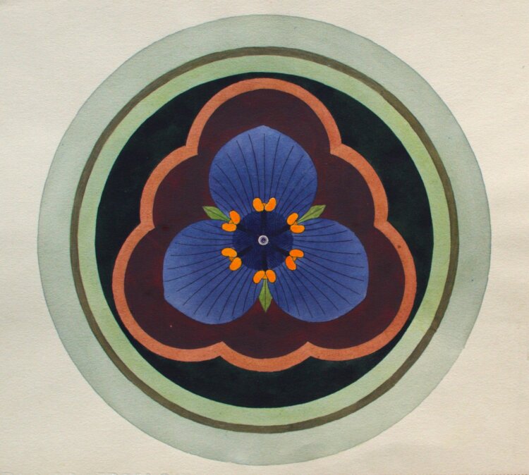 Fritz Berger - Blütenornament - um 1910 - Aquarell