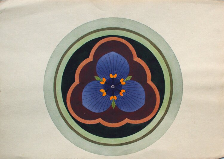 Fritz Berger - Blütenornament - um 1910 - Aquarell