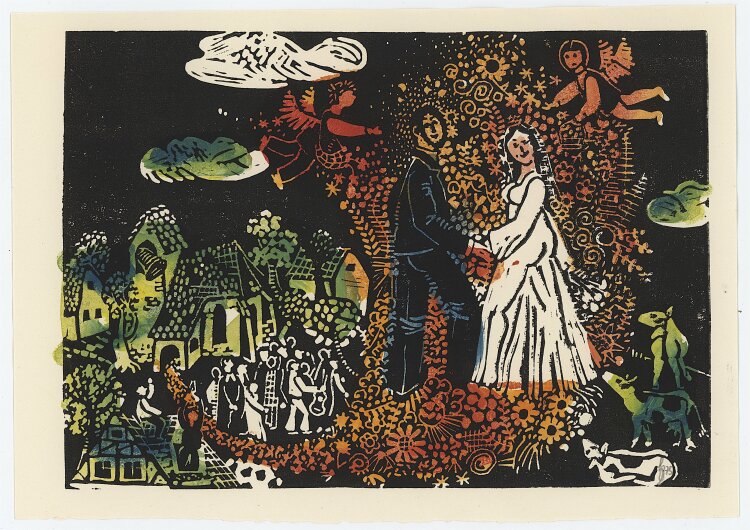 Hartmu Leimcke - 3 Linolschnitte zur Hochzeit - 1975 -...