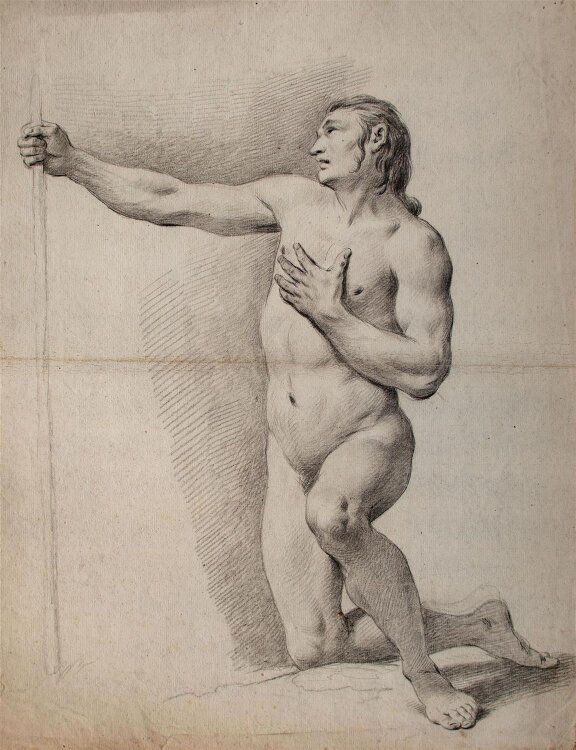 Unbekannt (Deutsch) - Akademischer Akt - Kreidezeichnung - um 1800