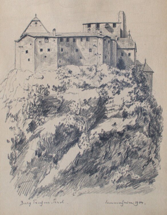 Fritz Berger - Burg Taufers, Tirol - 1904 - Graphit