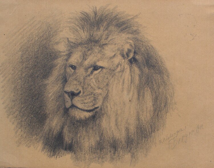 Fritz Berger - Löwenkopf - 1911 - Graphit