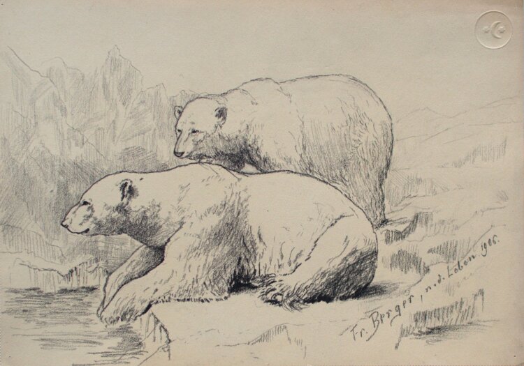 Fritz Berger - Eisbären - 1906 - Kohle