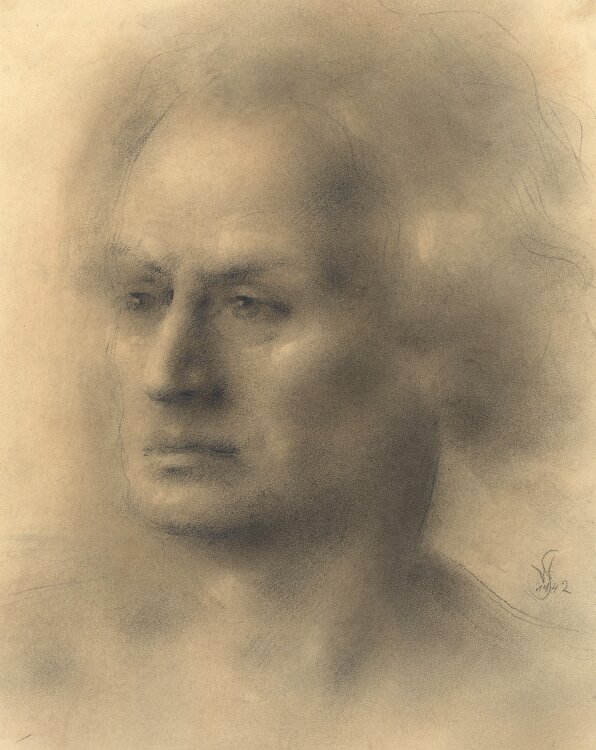 Willi Schmid - Männerbildnis - 1942 - Pastell über Bleistiftzeichnung