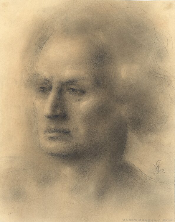 Willi Schmid - Männerbildnis - 1942 - Pastell über Bleistiftzeichnung