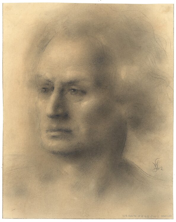 Willi Schmid - Männerbildnis - 1942 - Pastell...