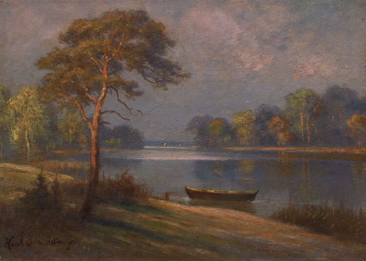 Unbekannt - Herbstmorgen in der Mark - um 1880 - Öl...