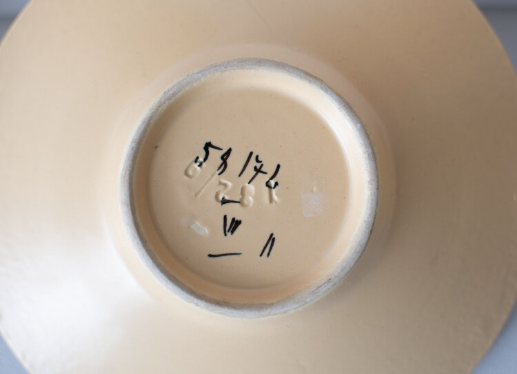 Elsterwerda Keramik - Teller, Set 5-teilig - um 1930 - Keramik, handbemalt