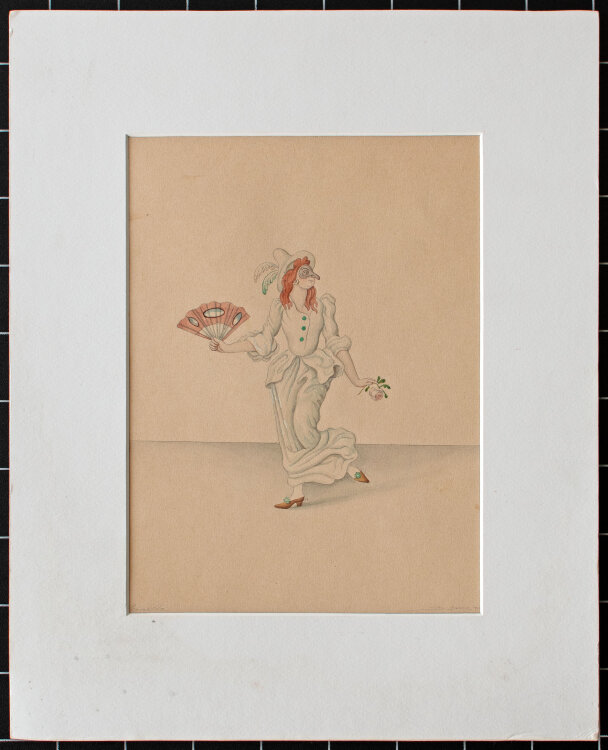 Unbekannt - Pulcinella - Frühes 20. Jhd. - Aquarell über Bleistiftzeichnung