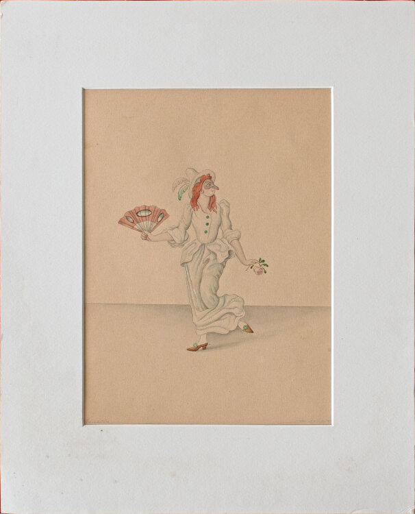 Unbekannt - Pulcinella - Frühes 20. Jhd. - Aquarell...
