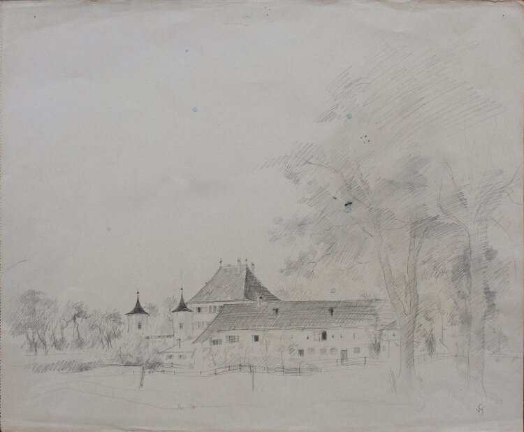 Willi Schmid - Schlossansicht - 1930er Jahre - Bleistift