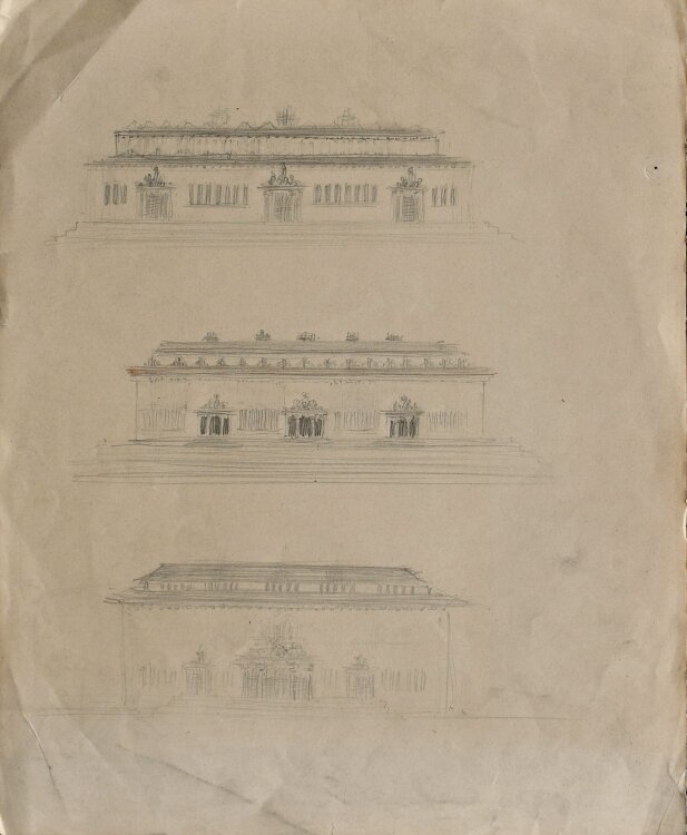 Willi Schmid - Studienblatt mit Schlossfassade - 1930er...