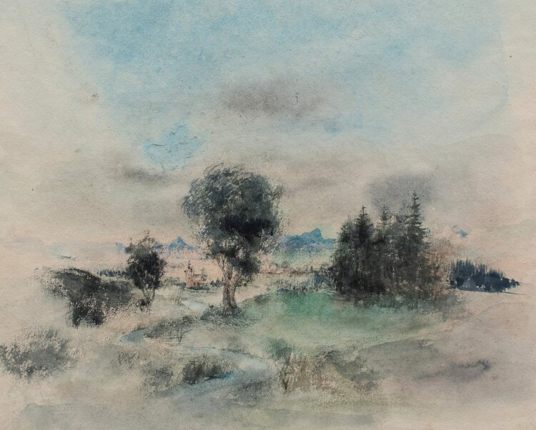 Willi Schmid - Landschaft mit Schloss - 1930er/ 1940er...