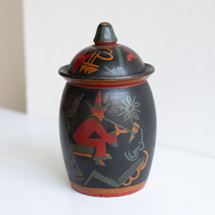 unbekannt - Tabakdose - um 1930 - Holz, handbemalt