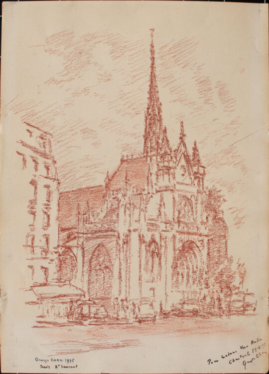 Georges Chan - Paris St. Laurent - 1975 - Rötelzeichnung