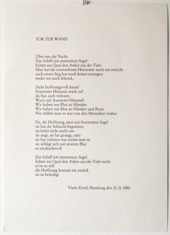 Vlado Kristl - Tor zur Wand - 1980 - Offset