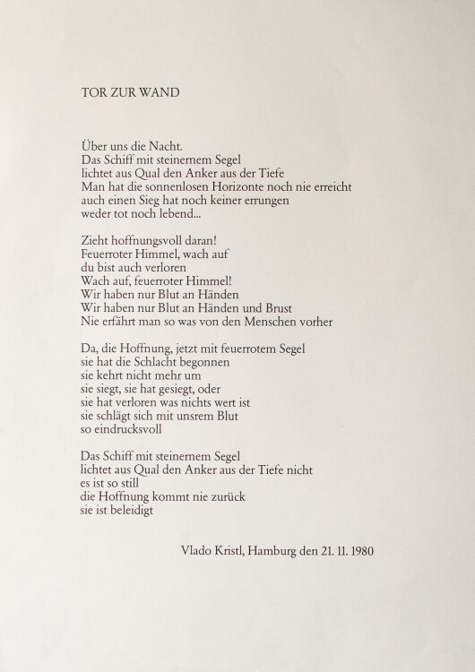 Vlado Kristl - Tor zur Wand - 1980 - Offset