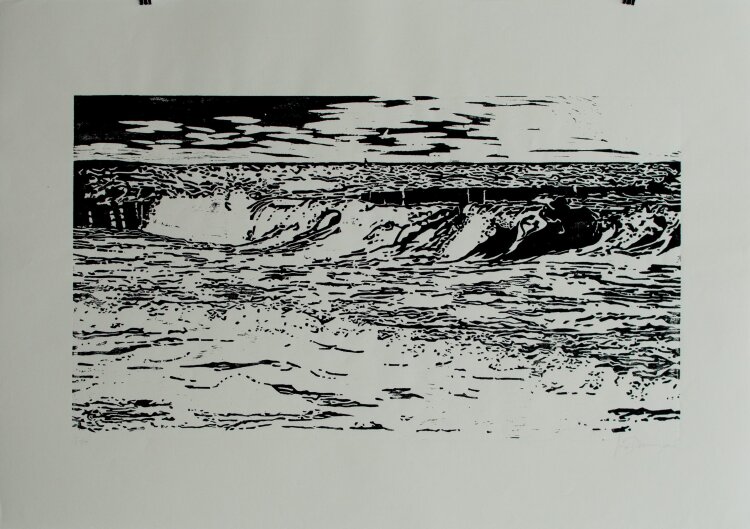 Luise Dewerny - Meereslandschaft - 2011 - Holzschnitt