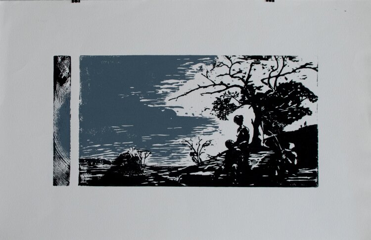 Luise Dewerny - Graue Landschaft mit Rastenden - o. J. -...