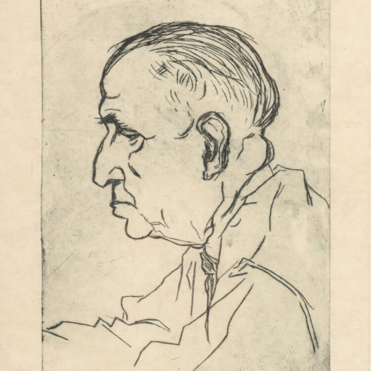 Bruno Beye - Herrenbildnis (Josef Schaltenberg?) - 1960 - Radierung