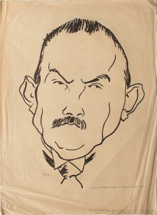 Bruno Beye - Herrenbildnis - 1930 - Lithographie