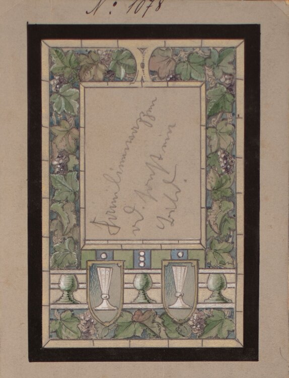 Heinrich Behr - Jugendstil/Art Decó Fensterentwurf - Aquarell - o. J.