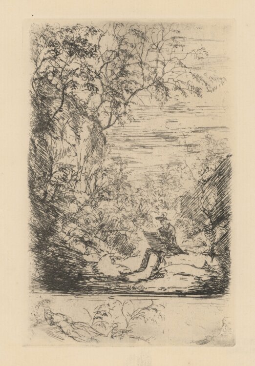 Hans Meid - Der Maler in der Landschaft - 1920 - Radierung