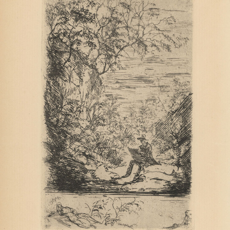 Hans Meid - Der Maler in der Landschaft - 1920 - Radierung