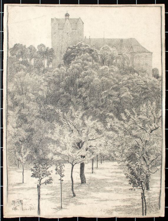 Wilhelm Danz - Burg und Garten - 1907 - Bleistiftzeichnung