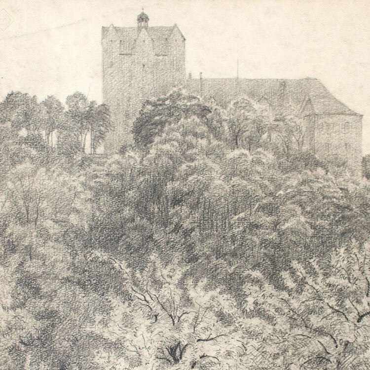 Wilhelm Danz - Burg und Garten - 1907 - Bleistiftzeichnung