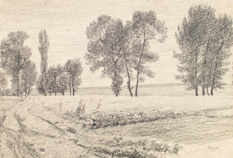 Wilhelm Danz - Feldweg - 1905 - Bleistiftzeichnung