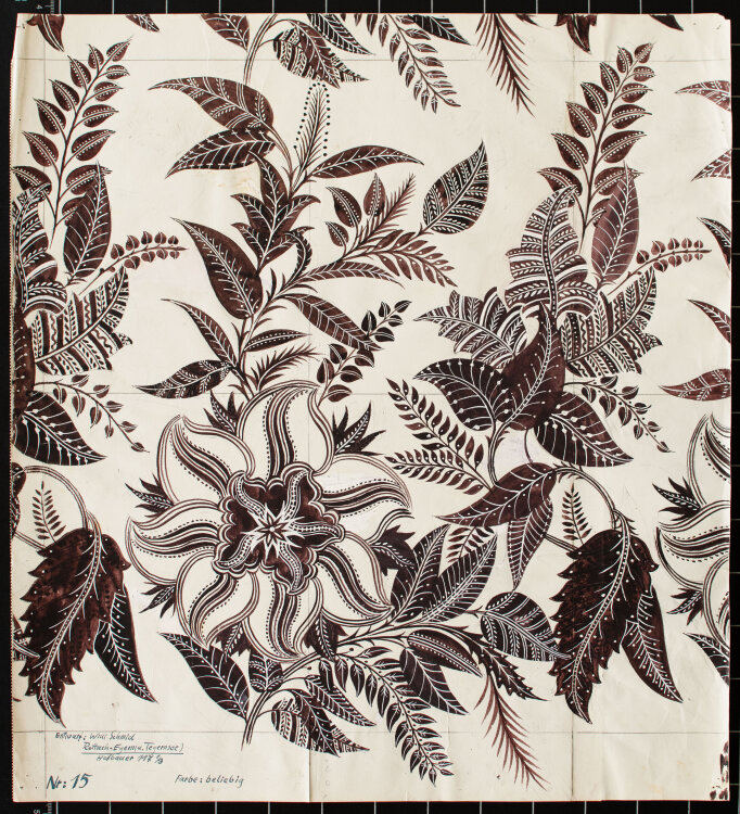 Willi Schmid - Ornament- bzw. Tapeten-/Textilentwurf - Um 1914 - Aquarell und Gouache
