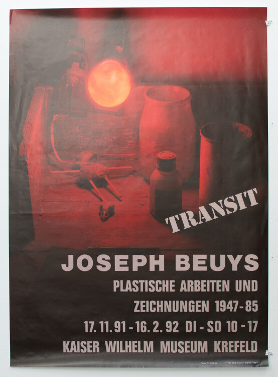 Joseph Beuys - Transit. Ausstellungsplakat Krefeld - 1991 - Offset