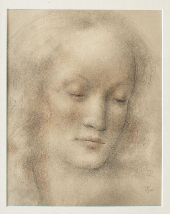 Willi Schmid - Weibliches Porträt - 1939 - Pastell...