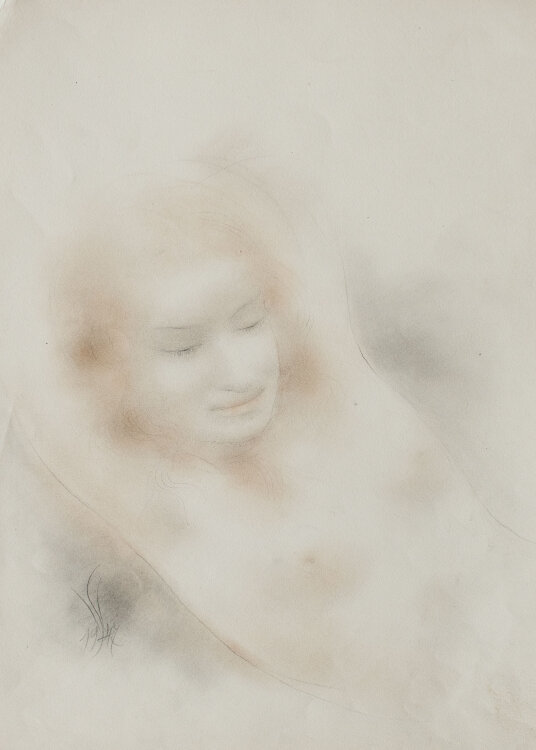 Willi Schmid - Weiblicher Akt - 1947 - Pastell und Bleistift