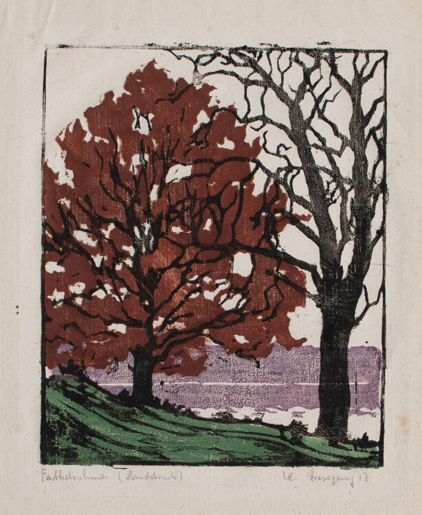 Helmuth Liesegang? - Ufer mit Bäumen - 1917 -...