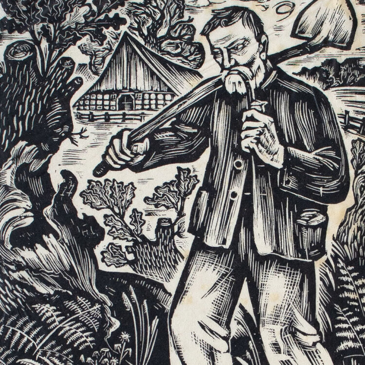 Josef Hagedorn - Westfälischer Bauer - 20. Jhd. - Holzschnitt