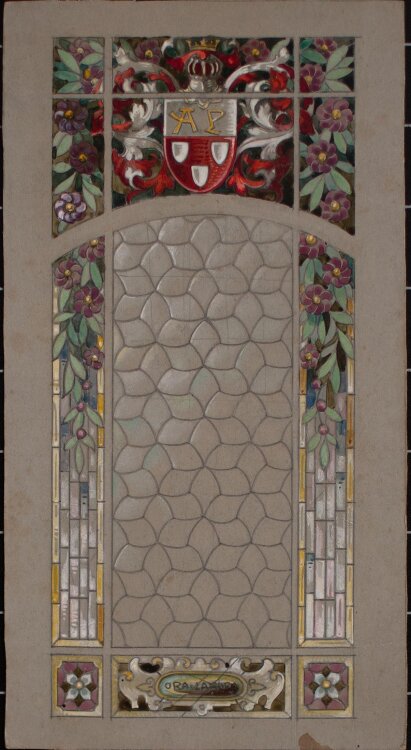 Henrich Behr - Jugendstil/Art Decó Fensterentwurf - Tempera - o. J.