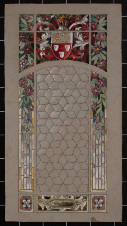 Henrich Behr - Jugendstil/Art Decó Fensterentwurf - Tempera - o. J.