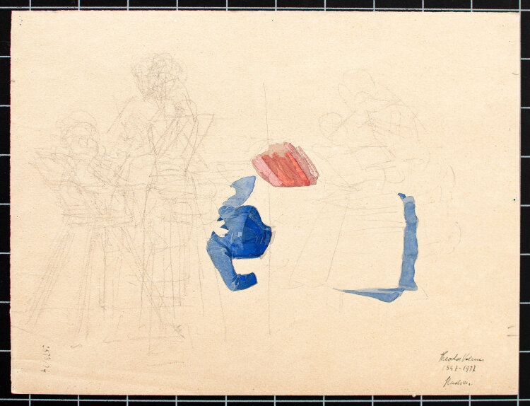Theodor Volmar - Familie und Alltag - 19. Jhd. - Aquarell und Bleistiftzeichnung