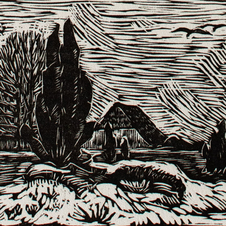 M. Heyden - Schafstall bei Wilsede - 1920er Jahre - Holzschnitt