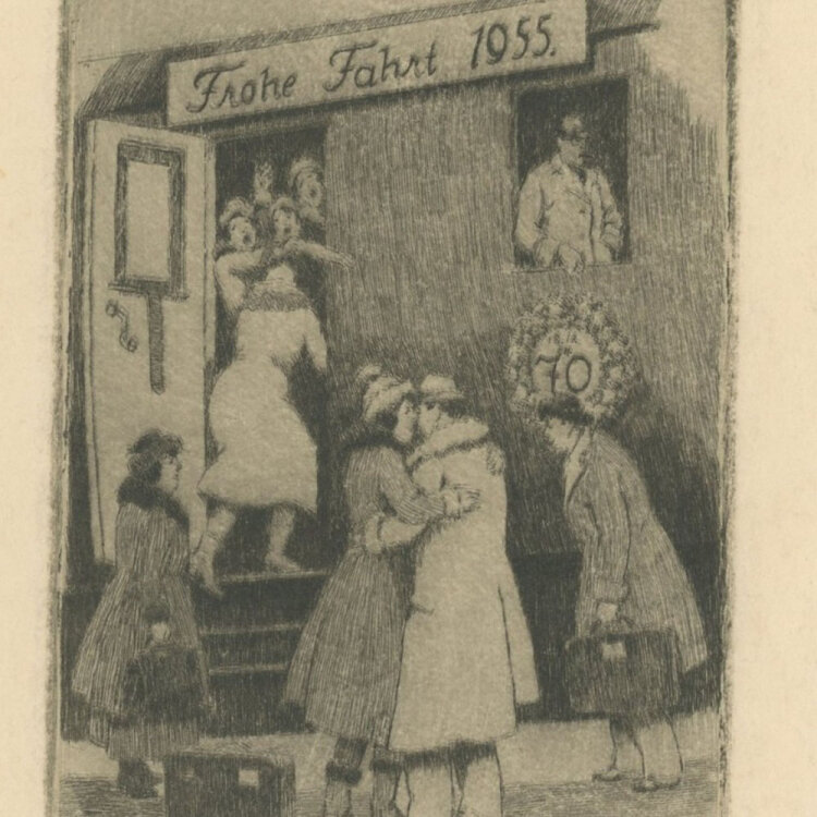 Artur Bär - Frohe Fahrt - 1954 - Radierung
