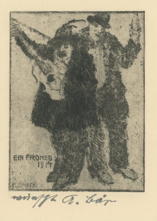 Artur Bär - Win frohes 1914 - 1913 - Radierung