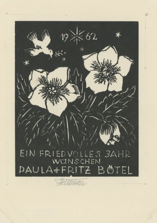Fritz Bötel - Ein friedvolles Jahr - 1961 - Holzschnitt